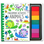 Pachet de 4 Carti de pictat cu Degetelele - Fingerprint Activities : Animals, Garden, Under The Sea, Usborne