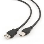 Cablu Prelungitor USB GEMBIRD CCP-USB2-AMAF-6n (1,8 m) Negru, GEMBIRD