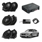 Pachet sistem audio Plug&Play Audison dedicat BMW K4E X4M + Amplificator SR 4.300 520W + Conectica dedicata, Audison