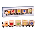 Tren Educativ Montessori din Lemn cu magnet - Identificare a Formelor Geometrice si Clasificare a Culorilor, toy