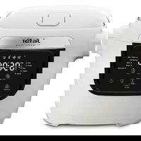 Multicooker Tefal Multicook Basic MY700B30, 700W, capacitate 6L, 10 programe de gatire, panou de comanda digital, oprire automata, vas antiaderent, timp si temperatura ajustabile, alb & negru