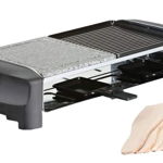 Plita Grill/Raclette electrica Princess 0116282001001, 1200 W, 42 x 21 cm, temperatura 225°C Negru/Gri