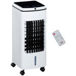 Racitor prin Evaporare HOMCOM 3 in 1, Ventilator cu Gheata si Umidificator, 3 Viteze, 3 Moduri, Telecomanda si Timer, 75 W Alb, HOMCOM