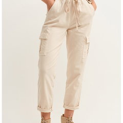 Pantaloni cargo crop - Bej, OXXO