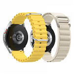 Set 2 curele pentru ceas 22 mm pentru Galaxy Watch 3 45mm Gear S3 Frontier Huawei Watch GT 3 Huawei Watch GT 2 46mm Huawei Watch GT alb galben, krasscom