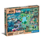 Puzzle 1000 piese Clementoni Disney Story Maps 101 Dalmatieni, Clementoni