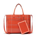 Tommy Hilfiger Geantă Iconic Tommy Tote Check AW0AWI2311 Portocaliu, Tommy Hilfiger