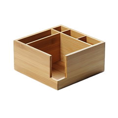 Cutie pentru tacamuri si servetele, bambus, 18 x 18 cm - Kesper, Kesper