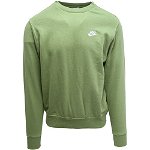 Nike, Bluza sport cu decolteu la baza gatului Sportswear Club, Verde sparanghel, M