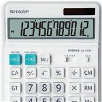 Calculator de birou SHARP 12 digits, dual power, ecran rabatabil,EL-340W - alb, Sharp