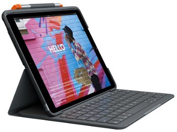 Husa cu tastatura Slim Folio pentru iPad (7th gen) / iPad Air (3rd gen), Black, LOGITECH