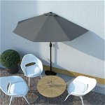 vidaXL Umbrelă de soare de balcon, tijă aluminiu gri taupe, 270x144 cm, vidaXL