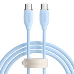 Cablu de date rapid BASEUS Jelly USB-C la USB-C 100W 480Mbps flash charging 2m (albastru) CAGD030103, BASEUS