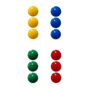 Magneti colorati pentru tabla magnetica, diametru 22mm, set 12 bucati, Starpak