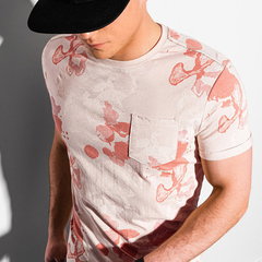 Tricou cu model si buzunar pe piept, OMBRE Tricou cu model si buzunar pe piept, OMBRE