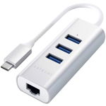 Satechi Aluminium TYPE-C Hub (3x USB 3.0,Ethernet), Silver, Satechi