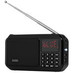 Radio portabil cu acumulator GoGEN FMP 125 BTB, FM, Bluetooth, lanterna, card micro SD, negru