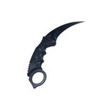 Cutit KlaussTech Karambit cu Design CSGO, Lama din Otel Inoxidabil, Teaca, Snur de agatat, Negru, KlaussTech