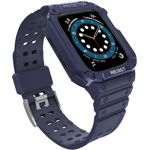 Accesoriu smartwatch Husa si curea Armored Strap Band compatibila cu Apple Watch 4/5/6/7/8/SE 38/40/41mm Navy Blue, OEM