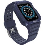 Hurtel Protect Strap Band opaska z etui do Watch 7 / 6 / 5 / 4 / 3 / 2 / SE (41 / 40 / 38mm) obudowa pancerny pokrowiec na zegarek niebieski