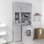 vidaXL Set dulap mașina de spălat, gri beton, PAL, vidaXL