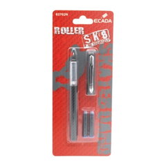 Pix roller Ecada SK8 corp din plastic, grip cauciucat, clema metalica, cu patron de cerneala standard sau lung