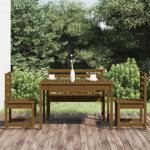 vidaXL Set de masă pentru grădină, 4 piese, maro miere, lemn masiv pin, vidaXL