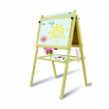 Tablita pentru copii, 2 fete scriere, 60x46 cm, suport lemn, accesorii incluse, PRC