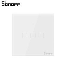 Intrerupator triplu cu touch Sonoff T0EU3C Wi-Fi Alb