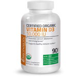 Vitamina D3 10.000 UI Organica, 90 tablete, Bronson Laboratories, Bronson Laboratories