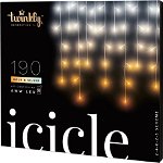 Twinkly Twinkly Icycle - Icicles 190 LED AWW auriu + argintiu, Twinkly