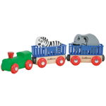 Tren din lemn Eichhorn Animal cu 2 figurine, Eichhorn