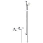 Set de dus Grohe Grohtherm 1000 34256004, aparent, termostat, anti-oparire, 900 mm, 2 functii, ajustabil, furtun 1.75 m, anti-calcar, crom, Grohe