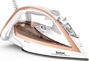 Fier de calcat Tefal Turbo Anti-Calc FV5697E1, 3000 W, 270g/min, 270 ml, talpa Durilium AirGlide (Alb/Roz), Tefal