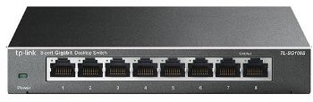 Switch TP-LINK TL-SG108S, 8 porturi Gigabit, negru