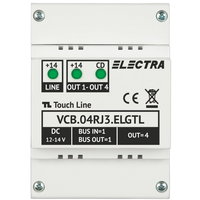 Doza derivatie Electra Touch Line, 4 familii, RJ45, montaj pe sina DIN, VCB.04RJ3.ELGTL