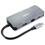 Docking station USB 3.2 Gen2 Type C la HDMI 4K30Hz/2x USB 3.2-A/1x USB Type C PD 100W/Gigabit LAN, Roline 12.02.1121, Roline