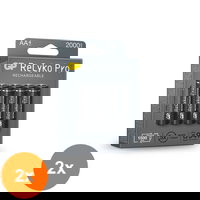 Set 2 x 4 Baterii Reincarcabile ReCyko Pro GP GPRHC212B309, AA R6, 2000 mAh