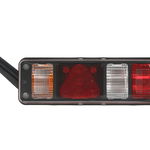 Stop lampa spate stanga Hibrid (LED P21W, 24V, cu semnalizator, cu lumina ceata, lumina marsalier, cu lumina stop, lumina parcare, reflector triunghiular, marcaj lateral)