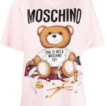 Moschino MOSCHINO COTTON T-SHIRT WITH TEDDY BEAR PRINT Pink & Purple, Moschino
