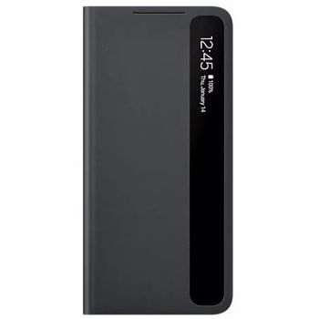 Husa Flip Cover Samsung EF-ZG990CBEGEE Clear View Cover pentru Samsung Galaxy S21 FE 5G (Gri)