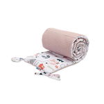 Protectie interioara de bumbac 100% pentru patut Sensillo VAFA 180x30 cm Vulpi Roz, SENSILLO