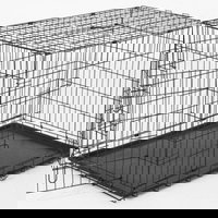 FEANDREA Cusca pentru animale, 2 usi, pliabila din metal, tava detasabila, L, 93x57x64cm, negru