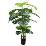 Planta artificiala, Monstera cu ghiveci, 21 frunze, D4293, 170cm, verde, 