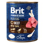 Brit Premium By Nature, Vită și Burtă, Conservă hrană umedă fără cereale câini, (pate), 800g, Brit