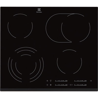 Plita incorporabila Electrolux EHF6547FXK, Vitroceramica, 4 zone de gatit, DirectAccess, Booster, SoundOff, EcoTimer, 60 cm, Negru, Electrolux