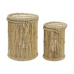 Set de Coșuri DKD Home Decor Natural Въже Bambus (44 x 44 x 60 cm) (2 Piese)
