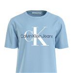 CALVIN KLEIN JEANS, Tricou slim fit cu imprimeu logo, Albastru deschis