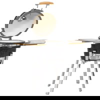 Grătar Kamado cu afumătoare din ceramică 33 cm, vidaXL