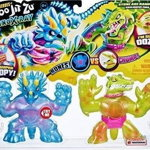 Set 2 figurine din cauciuc Goo Jit Zu Dino X-Ray Tritops vs Shredz 12cm
